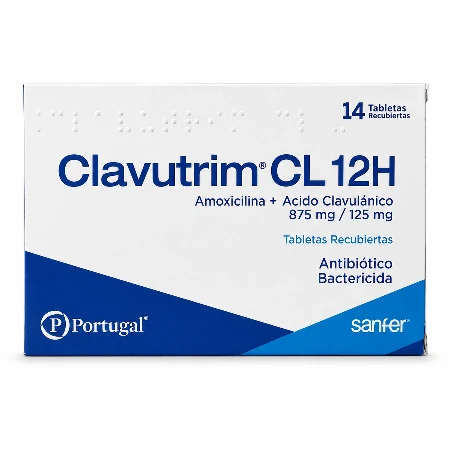 Clavutrim Cl 875 mg + 125 mg x 14 Tabletas Recubiertas