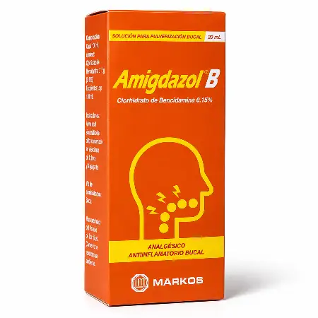 Amigdazol B 0.15% Solucion para Pulverizacion Bucal x 20 ml