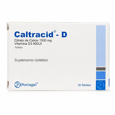 Caltracid - D Citrato de Calcio 1500 mg + Vitamina D 400 UI x 30 Tabletas